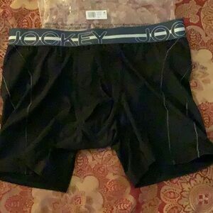 Jockey Men’s Silver Boxer Brief Pouch Underwear Black Size Large